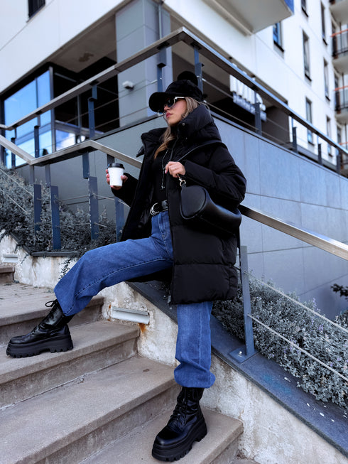 Extended jacket "Mākonis" - black