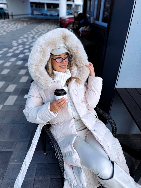 Ilga viršutinė striukė "CLIMATE ZONE" FC7529 - šviesiai smėlinė