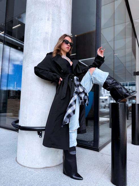 Trench coat "EUPHORIA NA73" - BLACK