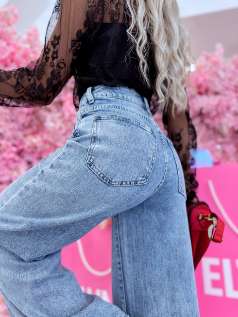 Jeans "MALIBU PALAZZO" T6086-1 - BLUE
