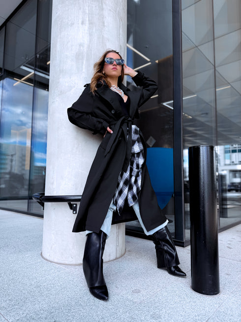 Trench coat "EUPHORIA NA73" - BLACK