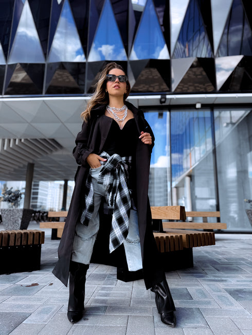 Trench coat "EUPHORIA NA73" - BLACK