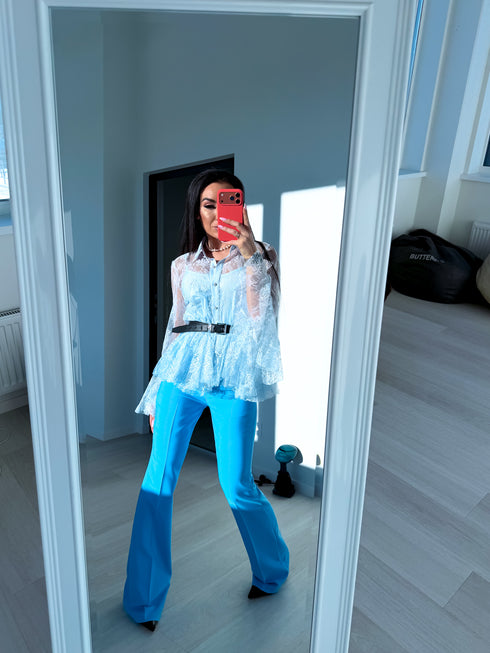 Lace blouse "SURREAL OY7013" - light blue