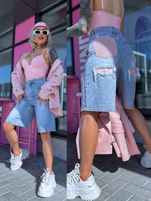 Džinsa šorti "Pink Crush S8064" - GAIŠI ZILI