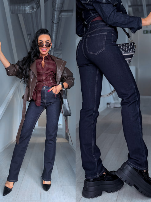 STRAIGHT jeans "LIKE BLUE DJ2791" - DARK WAVE
