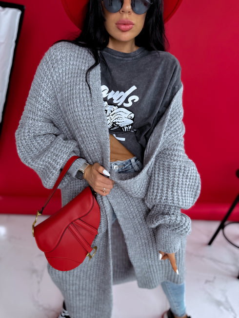 Вязаный кардиган "MALIBU" - серый