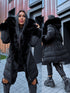 PUFĪGĀ parka ar pūku - melna PRE-ORDER