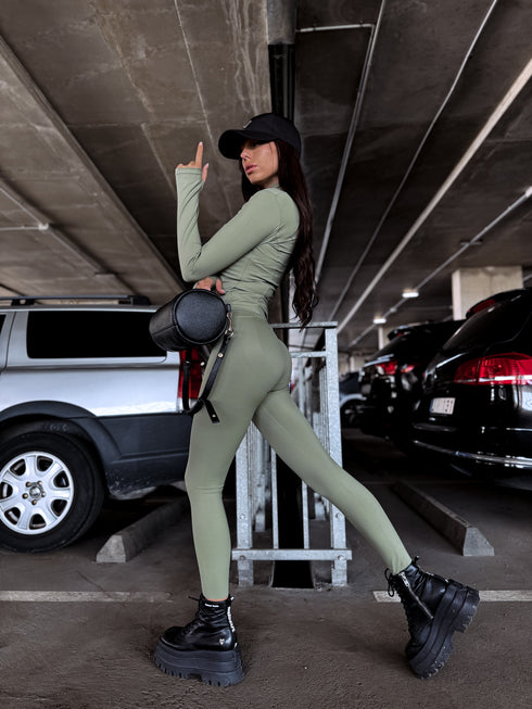 Slimming leggings with underwire 3286 - OLIVE GREEN