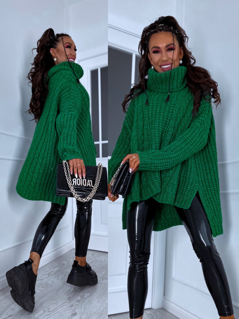ELYNDI Extended Wool Sweater - GREEN PRE-ORDER