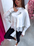 2-in-1 sweater + top "DOUBLE TAKE 5173L" - WHITE