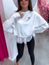 2-in-1 sweater + top "DOUBLE TAKE 5173L" - WHITE