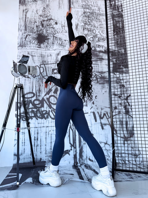 Gundantys tamprės su raišteliais 3286 - TAMSIAI MĖLYNA