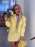 Faux leather jacket "ROAD REBEL" S-6203 - YELLOW