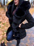 Jacket with fur front "NORDELLE" FC7505 - BLACK