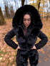 Jacket with fur front "NORDELLE" FC7505 - BLACK