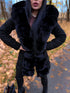 Jacket with fur front "NORDELLE" FC7505 - BLACK