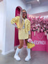 Faux leather jacket "ROAD REBEL" S-6203 - YELLOW