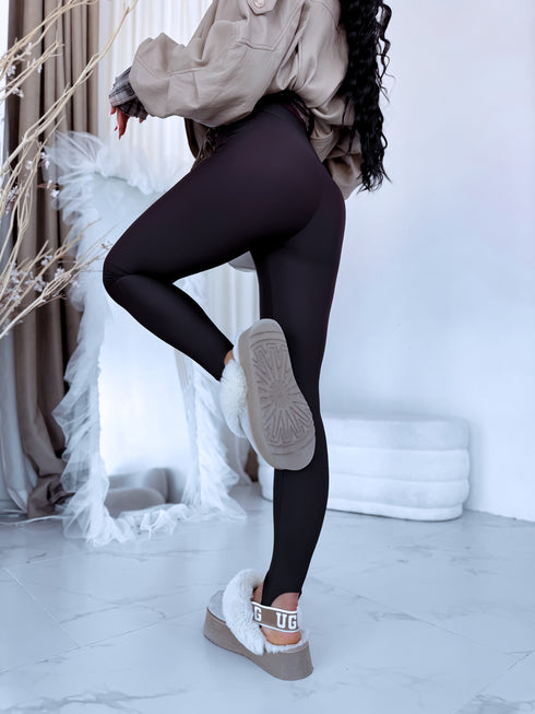 Shaping leggings with elastic bands "CANDY BERRY 7916" - CHOCO