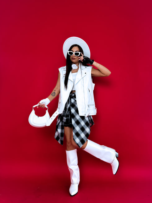 Ковбойские сапоги "CUFF IT 9225" - белые