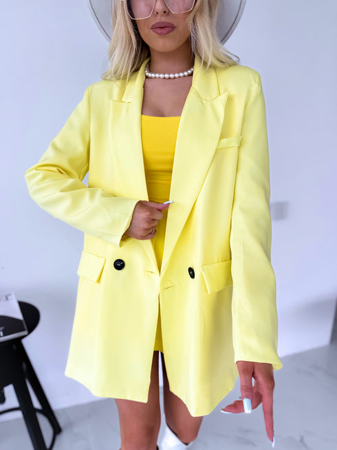 Oversize, classic jacket - YELLOW
