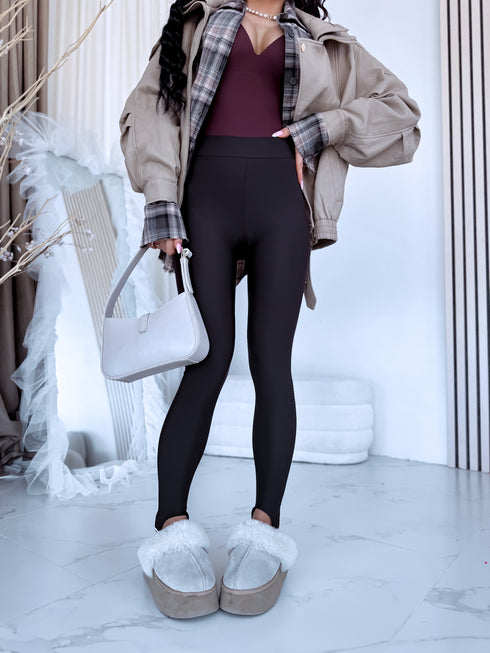 Shaping leggings with elastic bands "CANDY BERRY 7916" - CHOCO