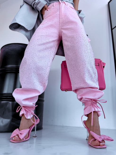 "MORGANITE SHINE A3369" jeans - SOFT PINK PRE-ORDER