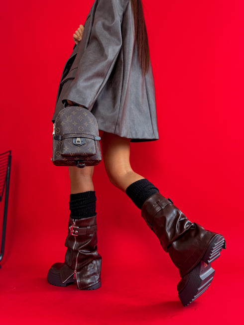 Сапоги из искусственной кожи "BROWN LEGEND" 6327A