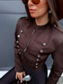 Crop jaka "SOFT POETRY" 2032 - CHOCO