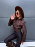 Crop jaka "SOFT POETRY" 2032 - CHOCO