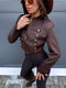 Crop jaka "SOFT POETRY" 2032 - CHOCO