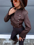 Crop jaka "SOFT POETRY" 2032 - CHOCO