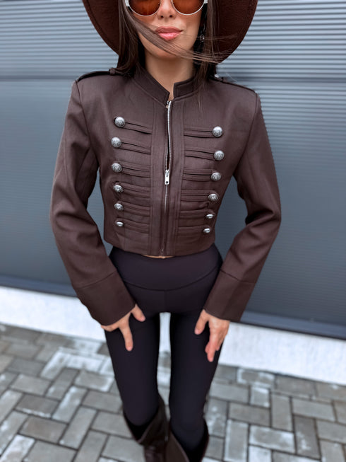 Crop jaka "SOFT POETRY" 2032 - CHOCO