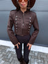 Crop jaka "SOFT POETRY" 2032 - CHOCO