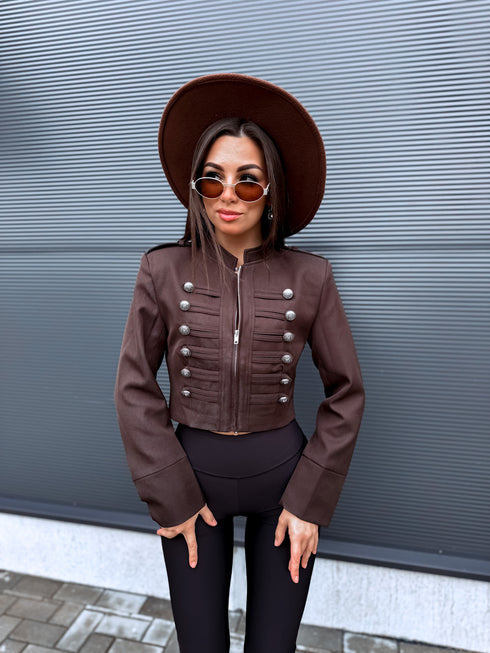 Crop jaka "SOFT POETRY" 2032 - CHOCO