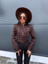 Crop jaka "SOFT POETRY" 2032 - CHOCO