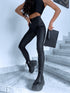 Black, BASIC imitation leather trousers "-5kg" C56-1