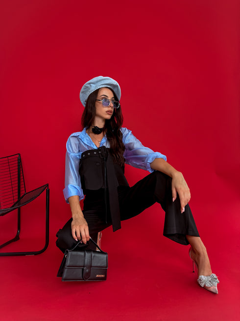 Classic pants + accessory "AVANT-GARDE P7570" - BLACK