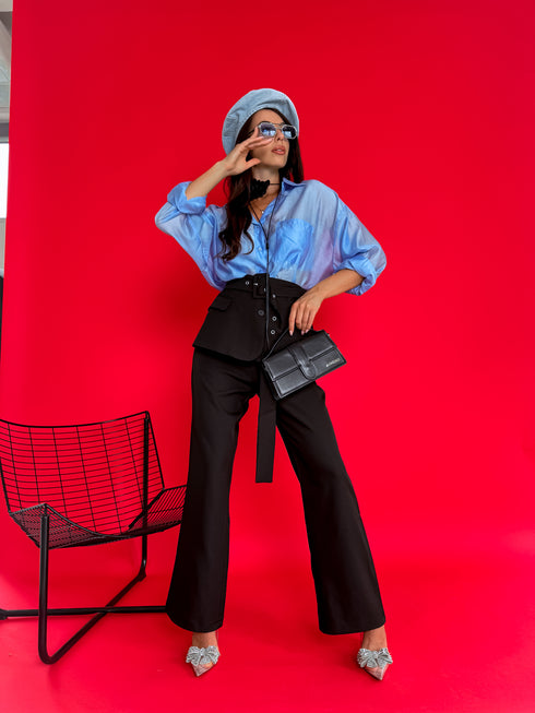 Classic pants + accessory "AVANT-GARDE P7570" - BLACK