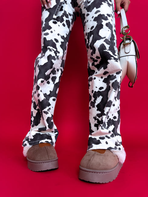 Джинсы "FASHION PRINT Y3357" - серо-коричневые