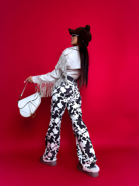 Джинсы "FASHION PRINT Y3357" - серо-коричневые