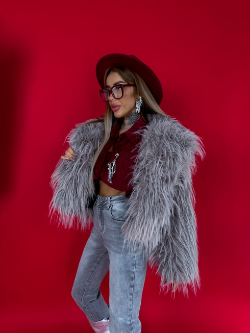 "CHILLY" LD04 artificial fur coat - cappuccino