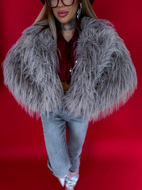 "CHILLY" LD04 artificial fur coat - cappuccino
