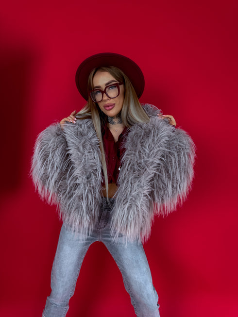 "CHILLY" LD04 artificial fur coat - cappuccino