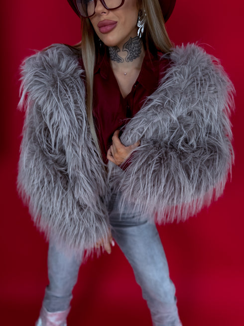 "CHILLY" LD04 artificial fur coat - cappuccino