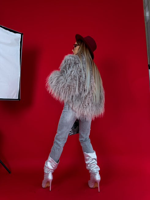 "CHILLY" LD04 artificial fur coat - cappuccino