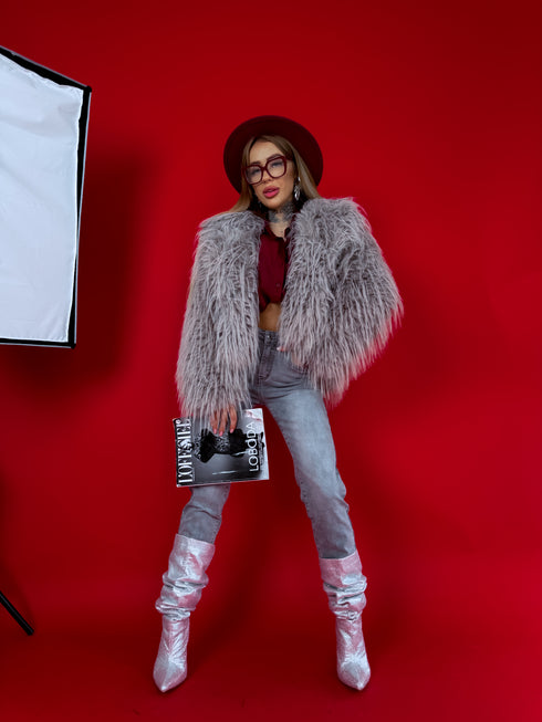 "CHILLY" LD04 artificial fur coat - cappuccino