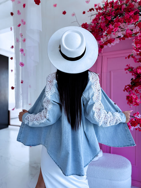 Džinsa krekls "SOFT LACE" D49 - GAIŠI ZILS