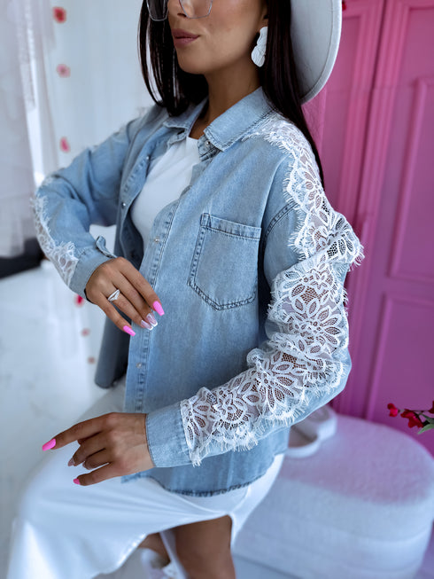 Džinsa krekls "SOFT LACE" D49 - GAIŠI ZILS