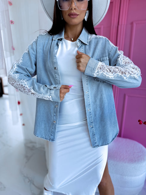 Džinsa krekls "SOFT LACE" D49 - GAIŠI ZILS