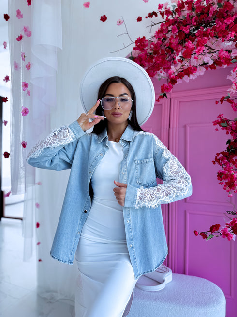 Džinsa krekls "SOFT LACE" D49 - GAIŠI ZILS